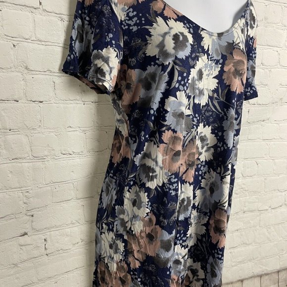 Next size 10 blue floral print v neck short sleeve blouse - Picture 2 of 6